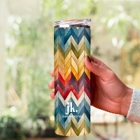 Vintage coloré Chevron Monogram arc-en-ciel