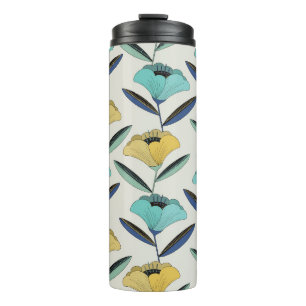 Bouteilles Isothermes vintage couture d'illustration florale abstraite