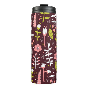 Bouteilles Isothermes Vintage Doodle Floral sans couture Motif
