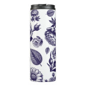 Bouteilles Isothermes Vintage floral bleu marine (Dos)