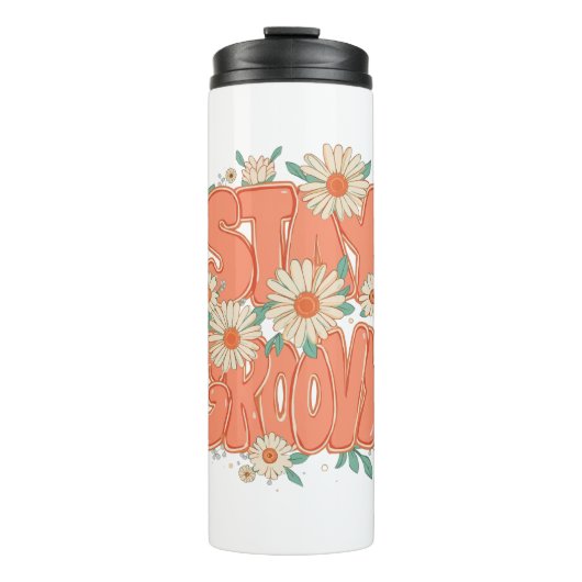 Bouteilles Isothermes Vintage Flower Power and Daisy Graphic (Devant)