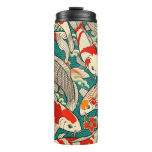 Bouteilles Isothermes Vintage japonais Koi Poisson Motif peinture
