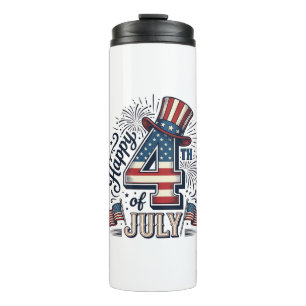 Bouteilles Isothermes Vintage Joyeux 4 juillet Chapeau Patriote Vector D
