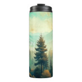 Bouteilles Isothermes Vintage Landscape Mountains Forest (Devant)
