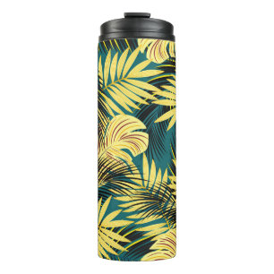 Bouteilles Isothermes vintage motif tropical transparent avec feuilles d