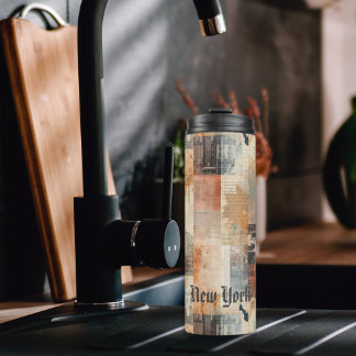 Bouteilles Isothermes Vintage New York Urban Collage Art