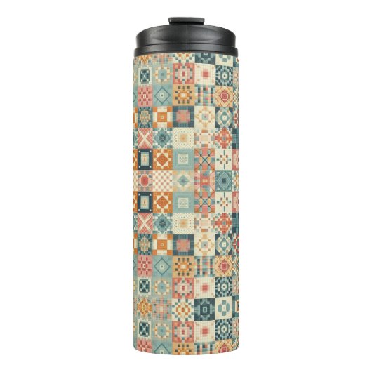 Bouteilles Isothermes Vintage, patchwork, paré (Devant)