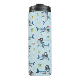 Bouteilles Isothermes Vintage pirate requin drôle animal marin main sauv