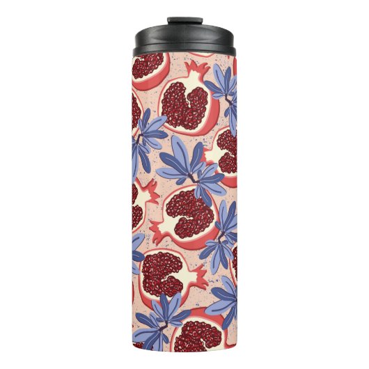 Bouteilles Isothermes vintage repeating texture with stylized pomegranat (Devant)