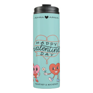 Bouteilles Isothermes Vintage rose personnalisé coeur mignon Saint Valen