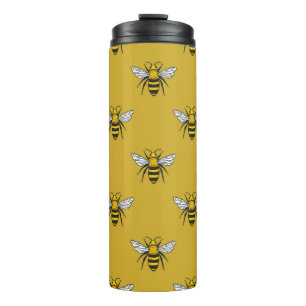 Bouteilles Isothermes Vintage seamless pattern with yellow bees. Handdra