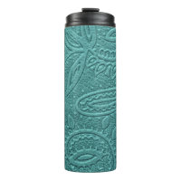 Vintage Turquoise Tooled Western Motif