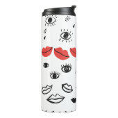 Bouteilles Isothermes Vintages yeux, motif des lèvres rouges. (Tourné sur la gauche)