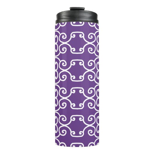 Bouteilles Isothermes Violet avec rouleaux blancs (Devant)