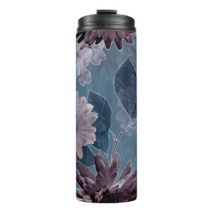 Bouteilles Isothermes Violet monochrome : Aquarelle Florale sans couleur