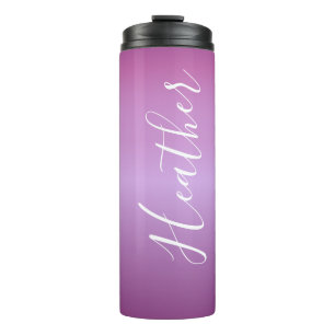 Bouteilles Isothermes Violet pourpre & écriture personnalisée blanc