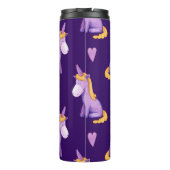 Bouteilles Isothermes Violet Unicorns Hearts Aquarelle Motif. (Dos)