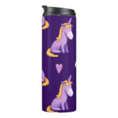 Bouteilles Isothermes Violet Unicorns Hearts Aquarelle Motif. (Tourné sur la droite)