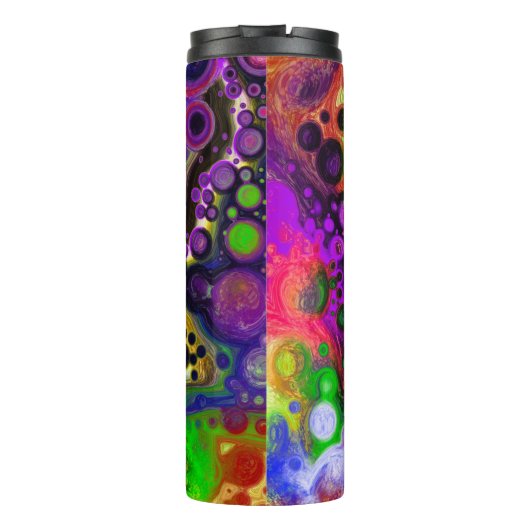 Bouteilles Isothermes Violet, Vert citron, Art Fluide Noir (Dos)