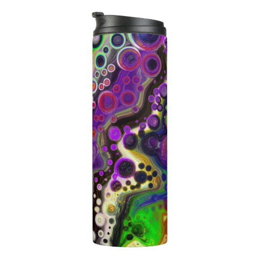 Bouteilles Isothermes Violet, Vert citron, Art Fluide Noir (Tourné sur la droite)