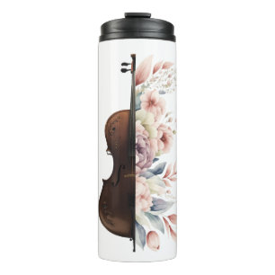 Bouteilles Isothermes Violon aux fleurs.