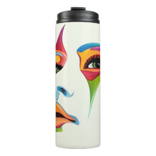 Bouteilles Isothermes Visage Abstrait Couleur cool femmes art