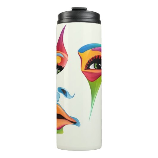 Bouteilles Isothermes Visage Abstrait Couleur cool femmes art (Devant)