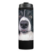 Bouteilles Isothermes Visage de chien noir et blanc (Devant)