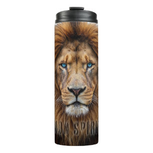 Bouteilles Isothermes Visage de lion majestueux aux yeux bleus Faune A