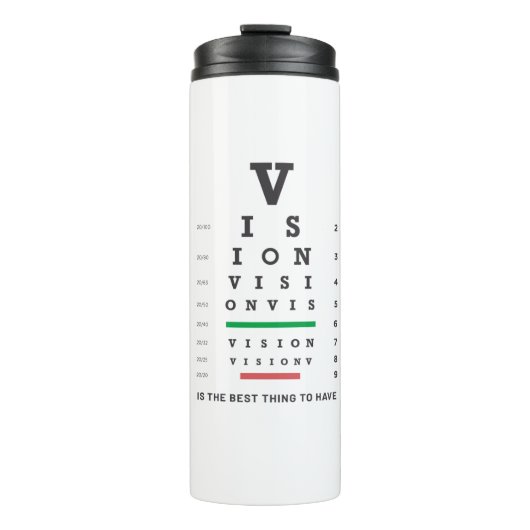 Bouteilles Isothermes Vision eye chart (Devant)