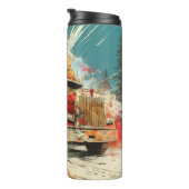 Bouteilles Isothermes Vitesse du chemin de campagne du camion de bois (Tourné sur la droite)