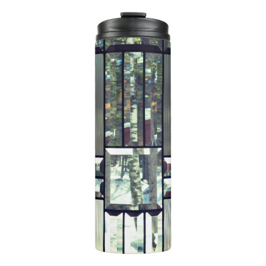 Bouteilles Isothermes vitrail beveled bouleau argent noir (Devant)