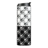 Bouteilles Isothermes Vitre blanche noire Cute Paw Plaid (Tourné sur la gauche)
