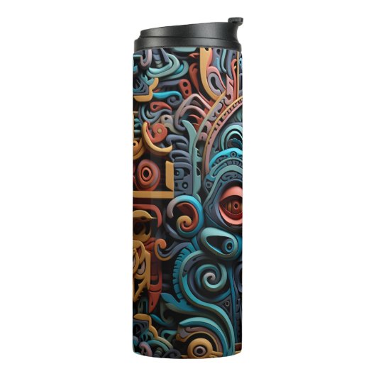 Bouteilles Isothermes Vivid Vibrant Tribal 3D style d'art papier motif (Tourné sur la gauche)