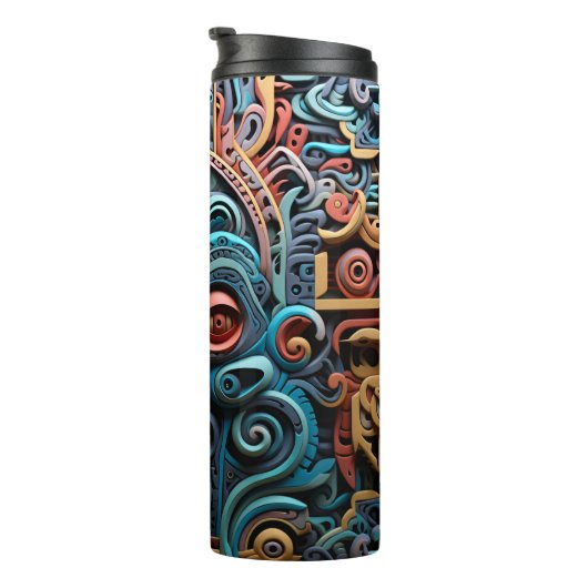 Bouteilles Isothermes Vivid Vibrant Tribal 3D style d'art papier motif (Tourné sur la droite)