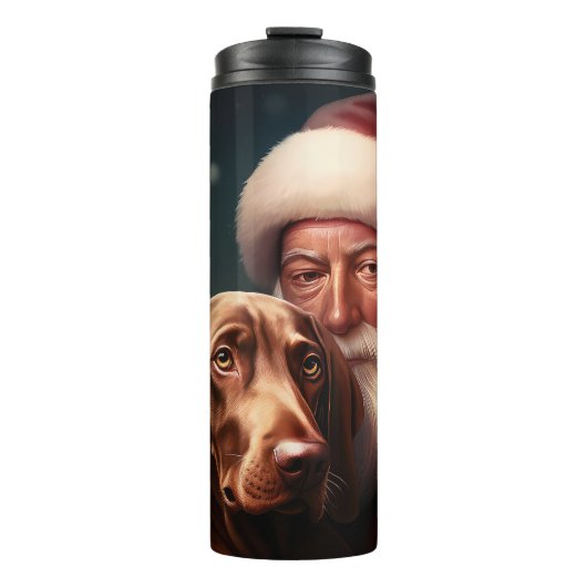 Bouteilles Isothermes Vizsla avec Noël Festif du Père Noël (Devant)