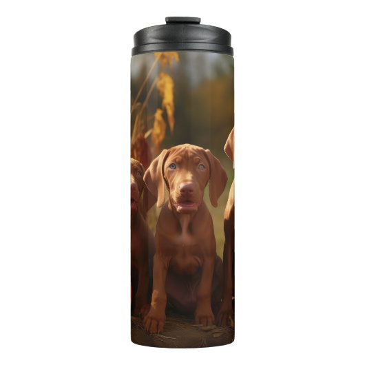 Bouteilles Isothermes Vizsla Chiot Automne Citrouille délice (Devant)