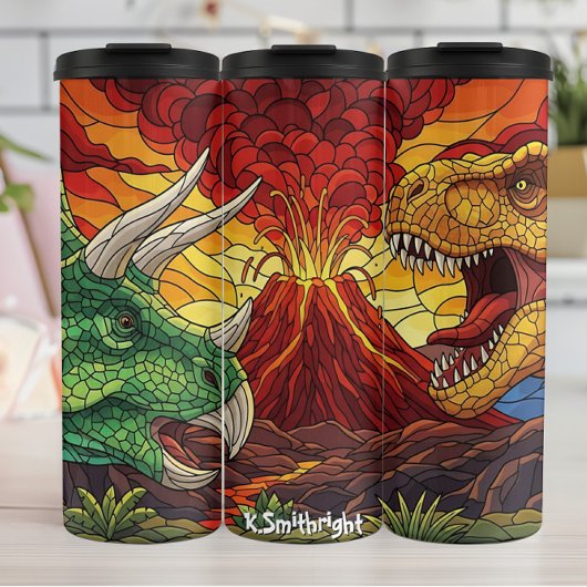 Bouteilles Isothermes Volcano Dinosaurs Stained Glass Battle