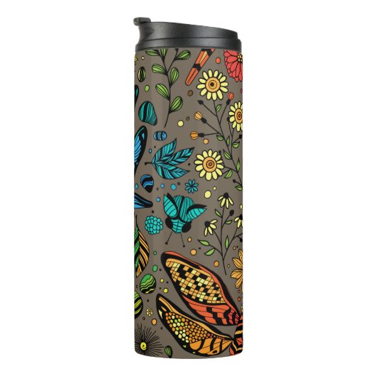 Bouteilles Isothermes Voler, libellule de mouche sur brun (Tourné sur la droite)