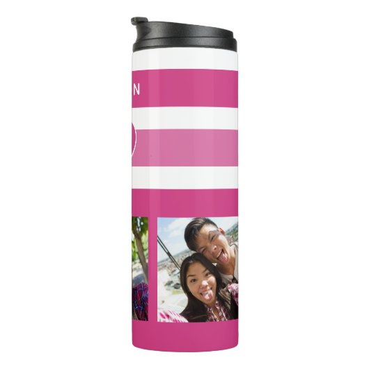 Bouteilles Isothermes VOS PHOTOS ET NOM Stripes Motif (Tourné sur la droite)