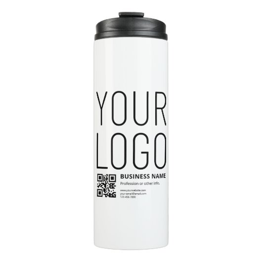 Bouteilles Isothermes Votre logo avec QR code et texte modifiables (Devant)
