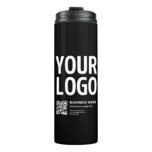 Bouteilles Isothermes Votre logo avec QR code et texte modifiables