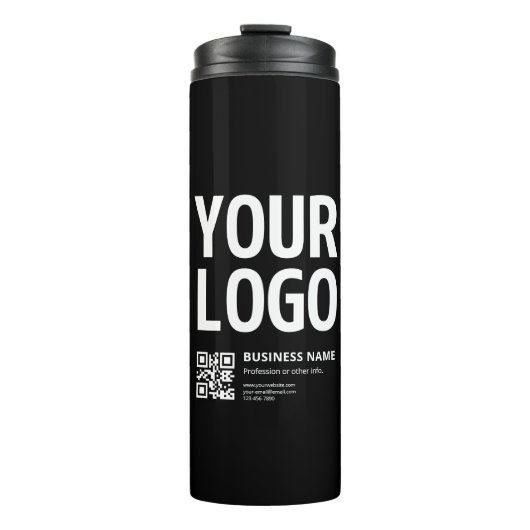 Bouteilles Isothermes Votre logo avec QR code et texte modifiables (Devant)
