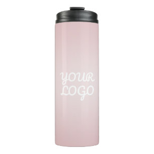 Bouteilles Isothermes Votre logo & Élégant Ombré Rose Pâle Moderne