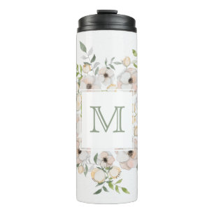 Bouteilles Isothermes Votre monogramme dans un cadre de fleurs tondeuse