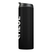 Bouteilles Isothermes Votre nom, texte gras blanc | Noir (Tourné sur la droite)