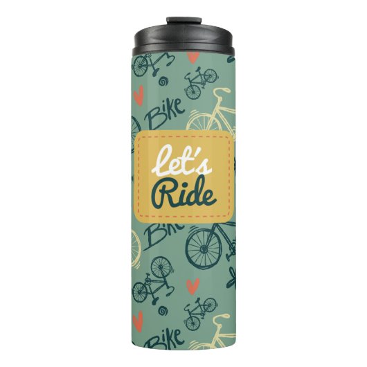 Bouteilles Isothermes Voyons à vélo vert moderne Motif (Devant)