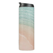 Bouteilles Isothermes Vue Drone, Vacances Plage Rose. (Tourné sur la droite)