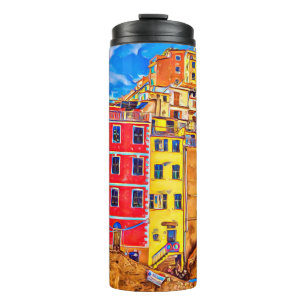 Bouteilles Isothermes Vue sur les maisons colorées des Cinque Terre, Ita