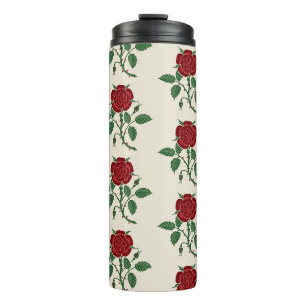 Bouteilles Isothermes Walter Crane Motif de Rose Rouge Saxonne Vintage